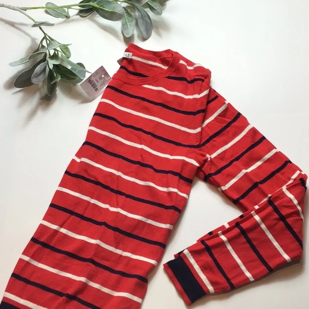 J. Crew > Red Striped Sweater Small